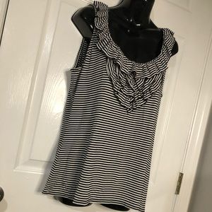 White House black Market stripped tank top, size XL, color black and white
